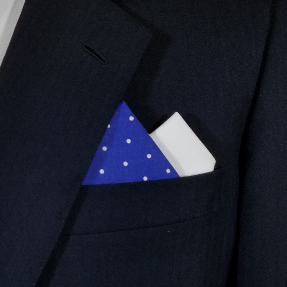 NEW - Contrasting Color 100% Cotton Pre-Folded Pocket Square Handkerchief Insert